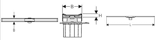 Geberit 154.459.00.1í«ÌÎ_Grille cleanline60, extraplana, 130í«ÌÎ_cm