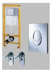 GROHE 38564000 Chrome Skate Single Flush Actuation Wall Plate,