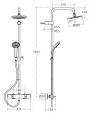 Armitage Shanks A6290AA Ceratherm 100 Freedom Dual Shower with M1 Rain Shower, Fixed Riser