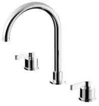 Ideal Standard Silver Basin Mixer Dual Control - Three Tap Holes with