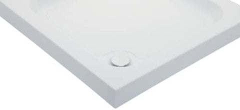 Just Trays A980LQM100 White Merlin 900 x 800 Rectangle Shower Tray in