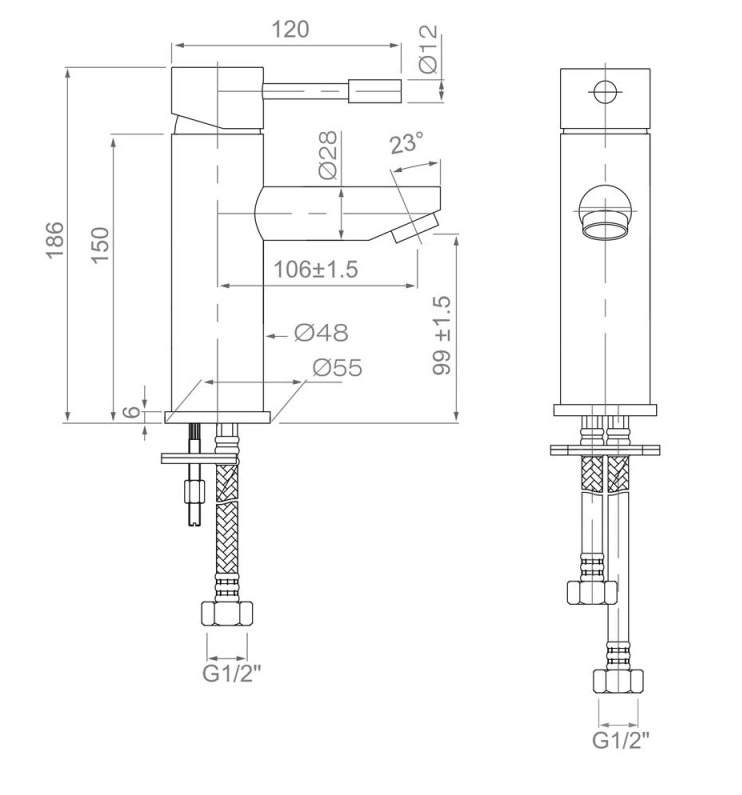 Eazee Round Basin Mixer