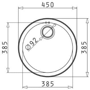 Pyramis Merlin 450 x 150mm Inset Round Bowl Sink
