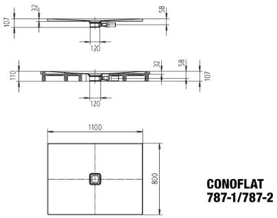 Kaldewei Conoflat 788-2 90x110cm with polystyrene support, colour: White - 465848040001