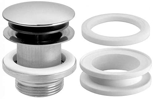 McAlpine 11/4" Basin Clicker Waste Polished S/S Flange Spring-Loaded White Plastic CWP60-SSP