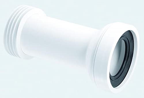 McAlpine CON2 Straight Adjustable Length Rigid WC Connector, White