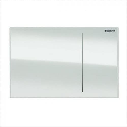 Geberit Sigma70 Flush Plate for Sigma 8cm White Glass - Flush Bathrooms