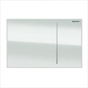Geberit Sigma70 Flush Plate for Sigma 8cm White Glass - Flush Bathrooms