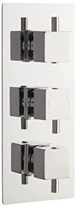 Home Standardå¨ Cube Square Chrome Triple Thermostatic Concealed Shower Valve (TMV2)