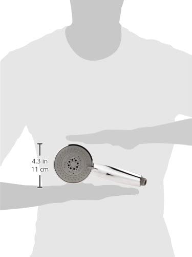 Croydex Eco Profile Medio 4 Function 100mm Modern Shower Handset, Chrome/Grey