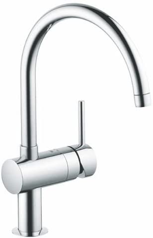 GROHE 32917000 Chrome Minta Single Lever C-Spout Kitchen Sink Mixer,
