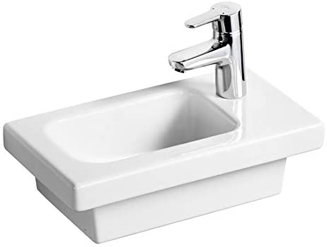 Ideal Standard E133401 White Concept Space 450 mm Guest Furniture Pedestal Washbasin, Right Hand 1 Tap Hole