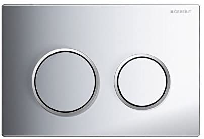 Geberit Omega 20 115085KH1 115085KH1 Actuator Plate with 2 Flush Quantities, high-Gloss Chrome-Plated/Silky-Gloss Chrome-Plated