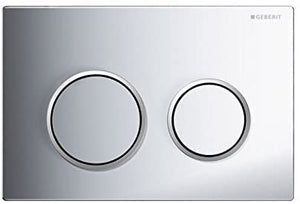 Geberit Omega 20 115085KH1 115085KH1 Actuator Plate with 2 Flush Quantities, high-Gloss Chrome-Plated/Silky-Gloss Chrome-Plated