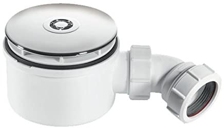 McAlpine ST90CP10-70 90mm Shallow Shower Trap Chrome Plated Plastic, White
