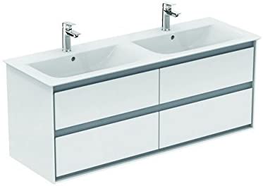 Ideal Standard CONNECT Air furniture double vanity unit, 1200 mm, 4 pull-outs, E0822, colour: White glossy/white matt - E0822B2