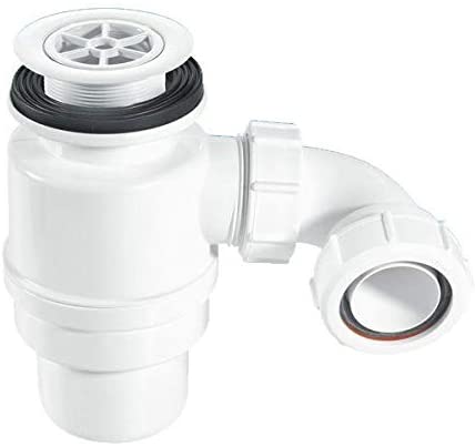 McAlpine 1̴_" 80mm Seal Resealing Shower Trap - 70mm White Plastic STW9-R