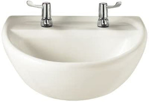 Twyford SA4252WH White Sola 500mm Medical Basin with 2 Tap Holes, Wall