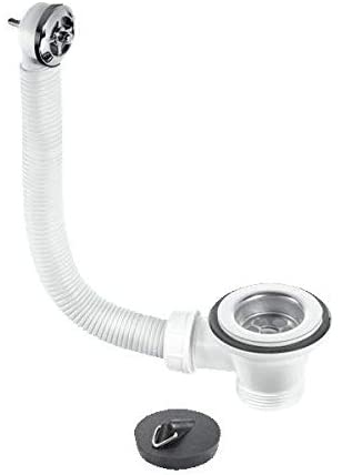McAlpine 1̴_" Combined Waste and Overflow for Vanity Basin 60mm Stainless Steel Flange FVW1P