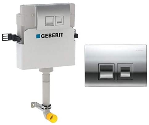 Geberit Delta 50 Concealed Toilet Cistern 12cm & Gloss Chrome Flush Plate