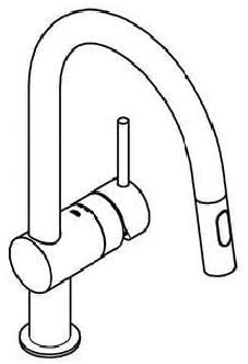 Grohe Minta - Kitchen faucet, C-spout, with 1/2" ecological flow limiter (Ref. 32321002)