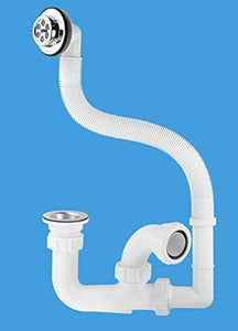 McAlpine 75mm Seal Bath Trap with Centre Pin Waste and Flexible Overflow FJ10WC