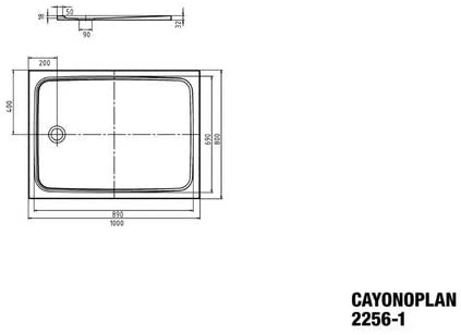 Cayonoplan 2256-1 Shower Tray Floor-Level White 80 x 100 x 1.8 cm