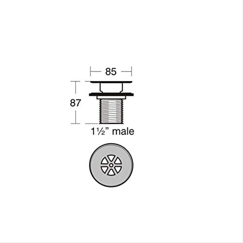 Ideal Standard S8725aa Chrome 1 1/2 Inch Slotted Strainer Waste,