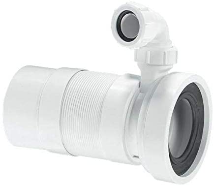 McAlpine Plain End Outlet Flexible WC Connector (Medium Length) with Universal Vent Boss WC-F23PV