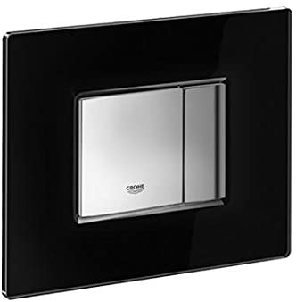 Grohe 38845KS0 Skate Cosmopolitan Toilet Actuation Plate with Glass Surface, Velvet Black