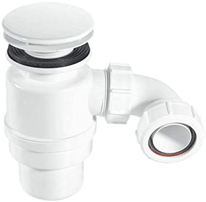 McAlpine 1̴_" 80mm Seal Resealing Shower Trap - 70mm White Plastic Mushroom STW9-M