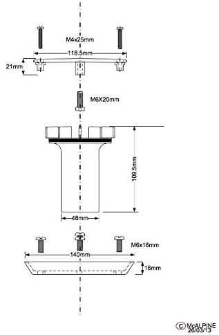 McAlpine Tiled Floor to Sheet Floor Gully Conversion Kit TSGCONTV
