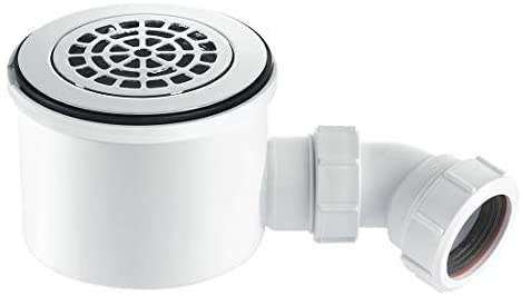 McAlpine ST90CPB-P-HP2 1.5 inch 90mm Hi-Flow Shower Trap-Petal Shape, Chrome/White