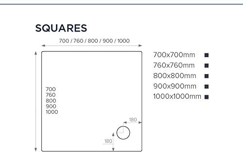 Just Trays Ultracast Anti-Slip Square Shower Tray