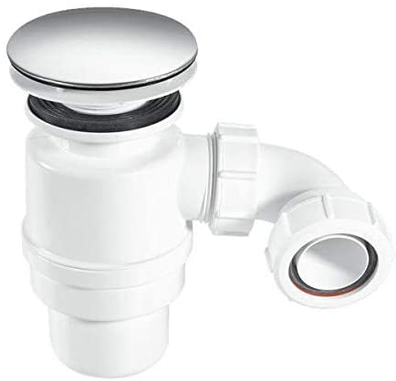 McAlpine 1å_" 80mm Seal Resealing Shower Trap - 85mm CP Stainless Steel Mushroom STW12-M