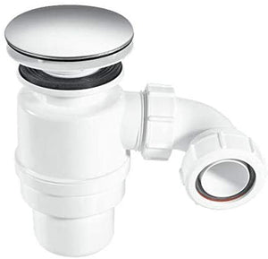 McAlpine 1å_" 80mm Seal Resealing Shower Trap - 85mm CP Stainless Steel Mushroom STW12-M