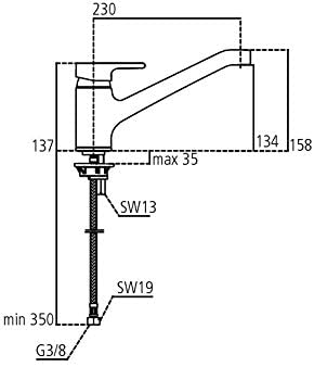 Ideal Standard Active Kitchen Fittings B8079AA Sink Tap with Pull-Out Spout Chrome-Plated