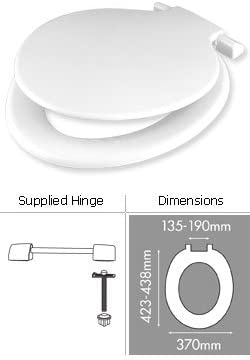 Celmac Calypso Toilet Seat and Cover including Dual Position Plastic Pillar Hinge Pack