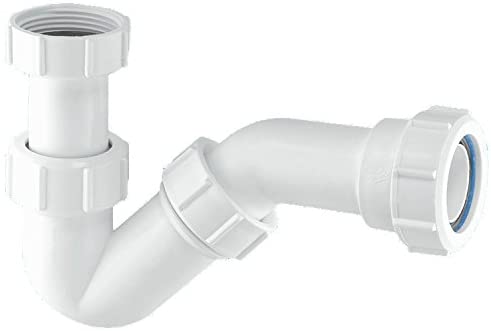 McAlpine BT1 Adjustable Inlet Tubular Swivel 'P' Trap (19mm Seal) -1.25 inch, White