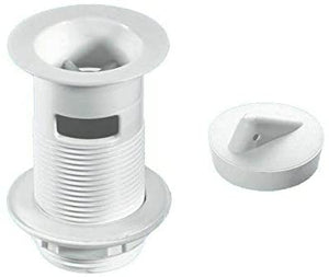 McAlpine 1̴_" White Plastic Backnut Basin Waste with Stainless Steel Flange W1