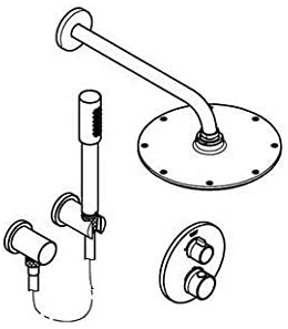 Grohe 34732000 Flush-Mounted Shower System with Rainshower Cosmopolitan 210 Chrome