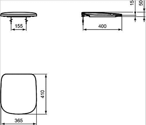 Ideal Standard T318301 Studio Echo Short Projection Slow Close Toilet Seat and Cover