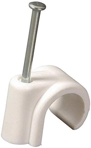 Talon NCW10 Nail-in Pipe Clip, White, 10-12 mm, Set of 20 Pieces