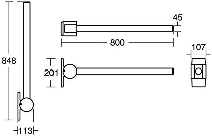 Armitage Shanks S6362MY Contemporary Flip-Up Bar 80cm Stainless Steel
