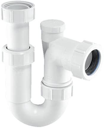 McAlpine ASC10V Adjustable Inlet Tubular Swivel Anti-Syphon 'P' Trap-1.5 inch, White