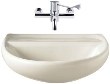 Twyford SA4350WH White Sola 600mm Medical Basin without Tap Hole, Wall
