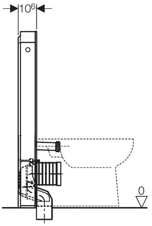 Geberit Monolith Sanitary Module for Floor Toilet, 101 cm: White Glass (131.002.SI.5)