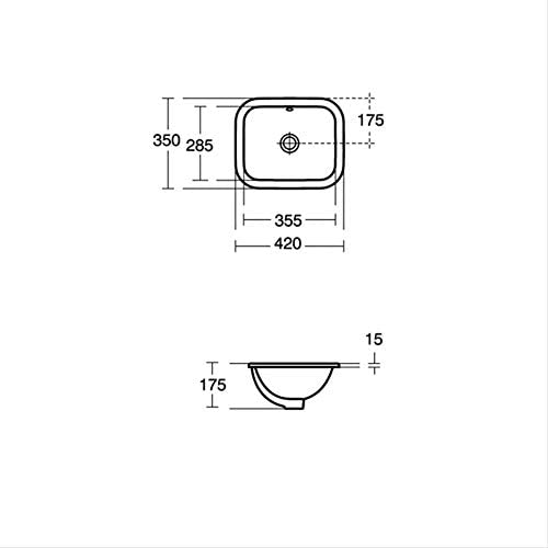 Ideal Standard E502701 Concept Cube 42cm Countertop Washbasin