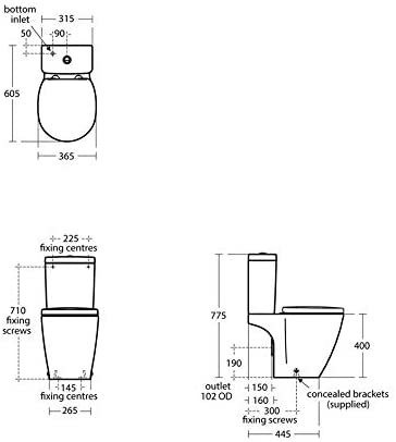 Ideal Standard E120501 Concept Space Cube Close Coupled Toilet