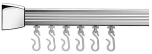 Croydex Slenderline Modular Shower Rail Kit includes L-Shaped/U-Shaped/Straight Ceiling Support/Hooks and Gliders
